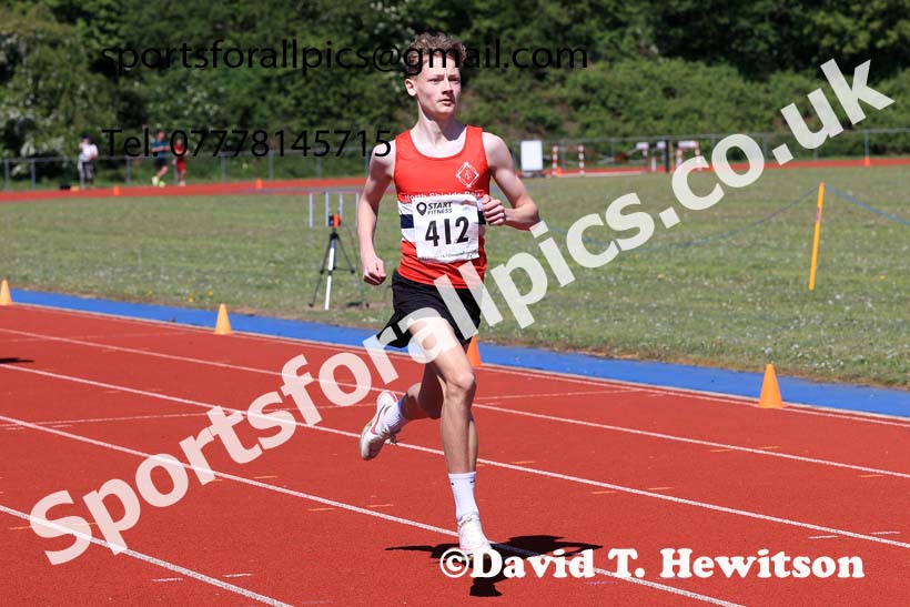 Mens under-17s 400 metres 2025 North Eastern Track and Field Champs., Shildon, County Durham. Photo: David T. Hewitson/Sports for All Pics